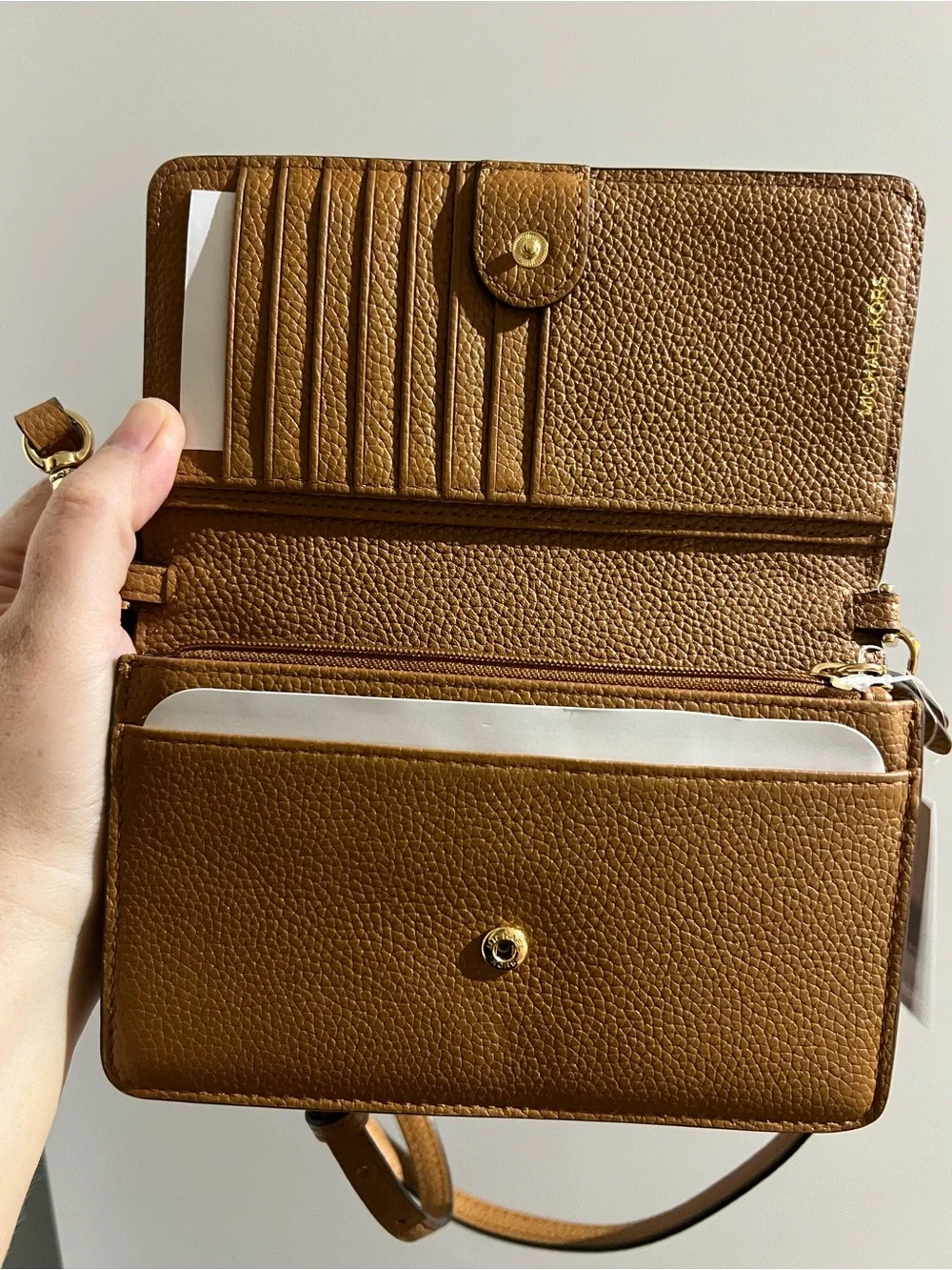 Michael Kors Dark Brown and Tan Signature Crossbody